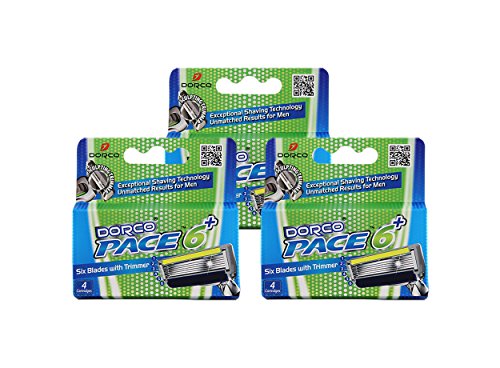 Dorco Pace 6- Six Blade Razor Blade System - Value Pack (16 Pack Refill (No Handle))