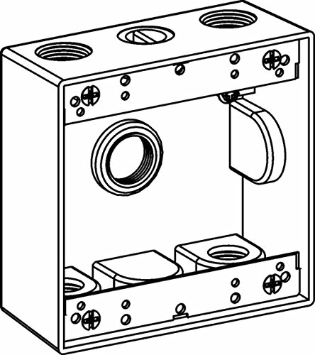 Orbit 2B50-5-Br Electric Box, 2" Deep 5 Outlets W/1/2" Hole Size Weatherproof - 2-Gang - Bronze #TOP12