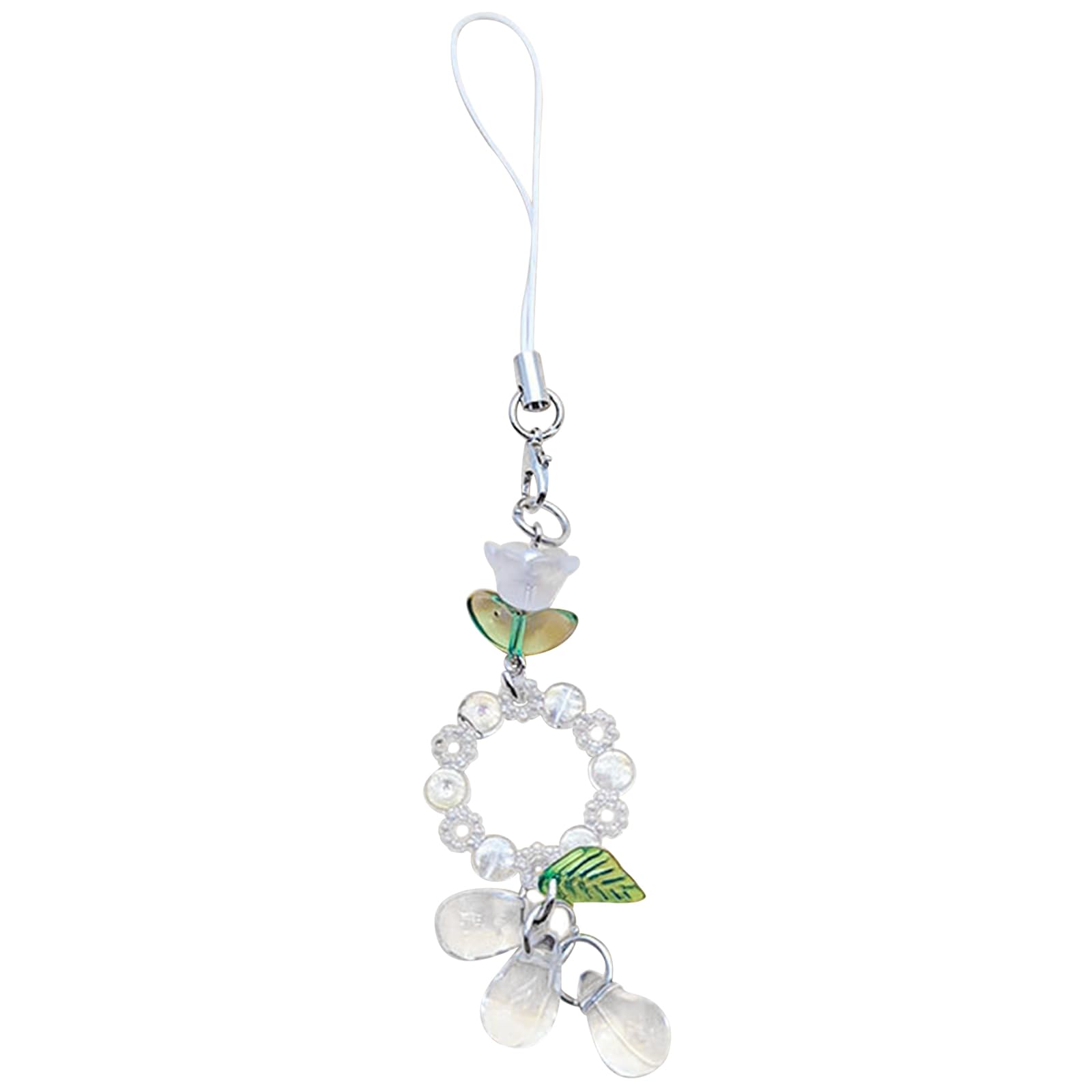 NEWFT Small Flower Pendant Phone Straps Lanyard Pocket Keychain Strap