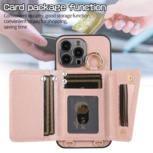 Étui de cartes portefeuille housse cuir avec lanière sangle pour iPhone 12Pro