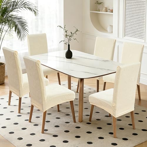 Image of Genina Waterproof Dining Chair Cover Set of 4,Large Chair Cover,Beige