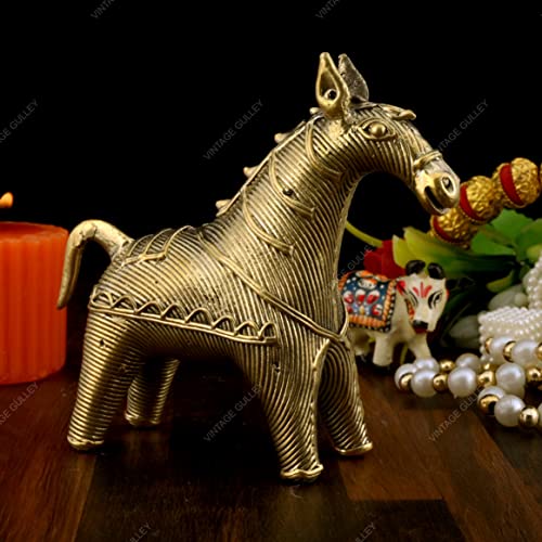 Image of Vintage Gulley Dhokra Catalog Horse I Home Decor I Interior I Handcrafted I Handmade I Artwork