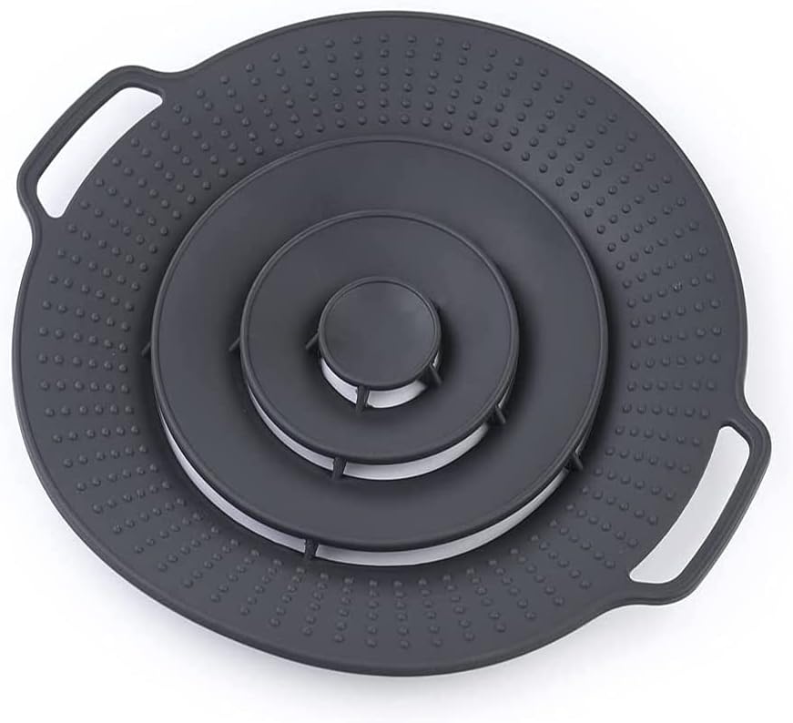 QTECLOR Pot Cover Spill Stopper Lid Thicken Silicone Boil Over Spill