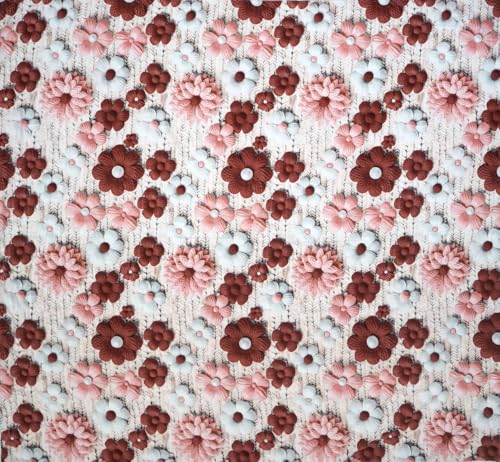 Image of Avinya 210 TC Cotton King Size Feel Luxury Floral Prints 7D Printed Flat Bedsheet with 2 Pillow Cover (COFFEE-7D) 90x100