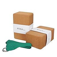 Algopix Similar Product 15 - JBM Yoga Blocks 2 Pack with Strap Cork