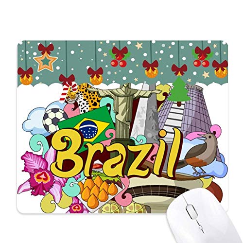 Tapis de souris de jeu Brésil graffiti en caoutchouc, cadeau de Noël idéal pour gamer