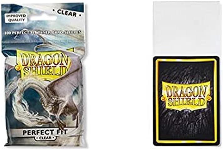 Dragon Shield Inner Sleeve Clear Standard Size 100 ct Card Sleeves Individual Pack | Compatible with Pokemon, Flesh & Blood, One Piece & Magic The Gathering
