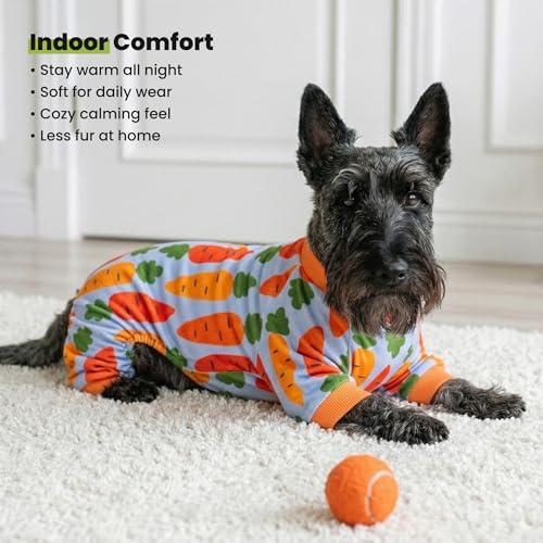 Image of Fitwarm Carrot Dog Flecce Pajamas, Funny Easter Outfit for Small Dogs Boy Girl, Cute Pet Clothes, Blue, Orange, Red, Green, Small