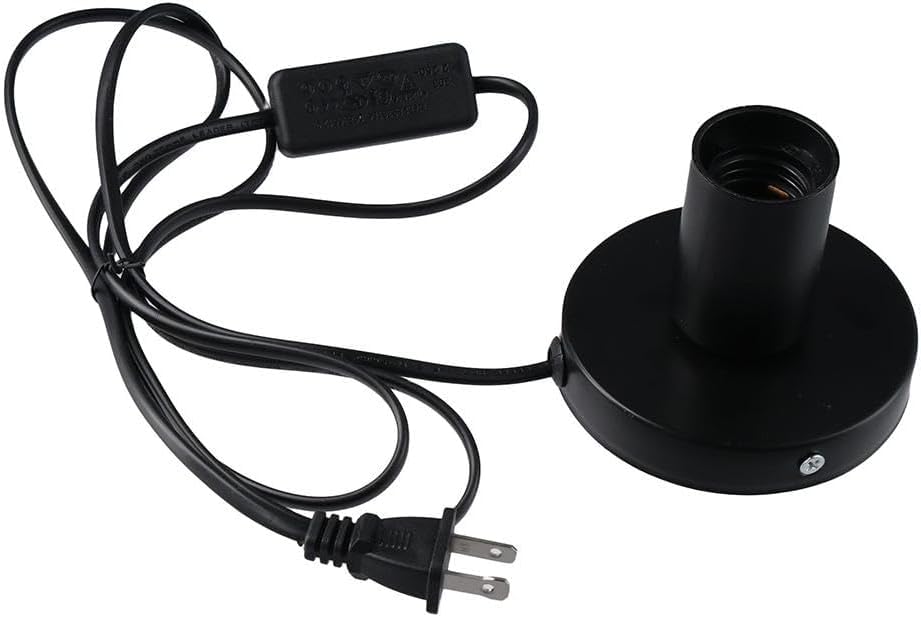 SVDK Table Lamp Base with Vintage E27 Edison Screw Bulb Holder | Decorative Light Bulb Holder Base with 5.74 ft Power Cord and On Off Switch | Table Lamp Base with Indian Plug for Home & Office