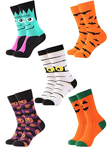 Trounistro 5 Pairs Halloween Socks - Happy Halloween Socks with...