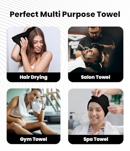 Image of Avalon Towels Salon Towel - Black and White Hand Towels Bulk Pack of 24 - 100% Cotton Absorbent Spa, Facial & Gym Towel for Working Out - 16x27 Inches (Not Bleach Proof)
