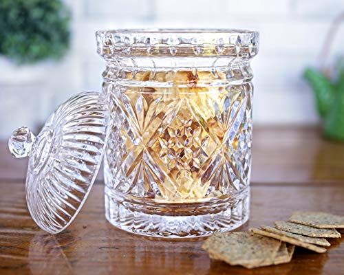 Elegant Crystal Candy Jar with Lid, Glass Biscuit Jar – Cookie Jar