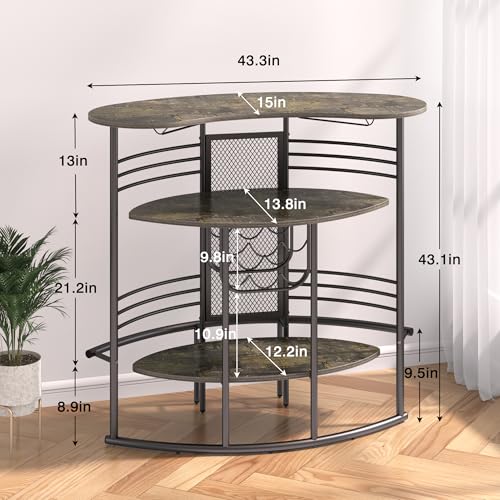 Vecelohomebarunit3tierliquorbartablewithstorageshelvesandwineglassesholderindustrialconerminicoffebarcabinetforhomekitchenpuboak Urban Country Home Decor Vecelo home bar unit 3 tier liquor bar table with storage shelves and wine glasses holder industrial coner mini coffe bar cabinet for home kitchen pub oak urban country home decor