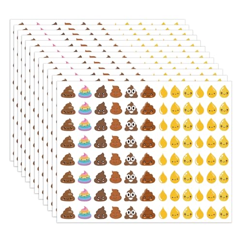 1150 Pieces Poop Pee Stickers for Potty Training Poop Pee Sticker Party Favor Decorations Teachers Journal Scrapbooking Kids Party Supplies(pee12)
