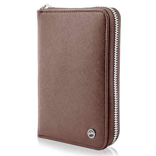 Snazzy Hawk RFID Travel Wallet Passport Holder w/Zipper - Organizer Bag for Travel Documents – Safety Essentials Cover for Men Women