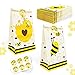 24 Pack Honey Bee Party Candy Favor Bags with Thank You Stickers, Bumble Bee Goody Gift Treat Bags for Bee Birthday Baby Shower Wedding Supplies