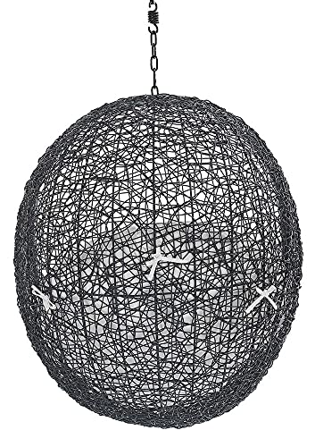 Modway Eei-3635-Blk-Whi Encase Wicker Rattan Outdoor Patio Swing Chair With Hanging Steel Chain In Black White #TOP3