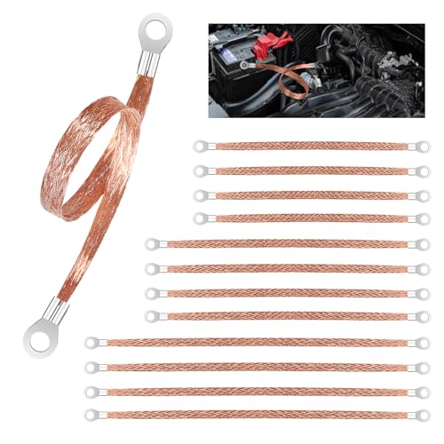 12 Pcs 10/15/20 Inch Engine Ground Strap Kit