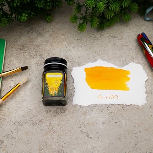 Image of Monteverde Jungle Fountain Pen Ink, 30ml, Lion (Yellow) | Animal-inspired fountain pen ink with bold color, smooth flow, and creative writing personality.