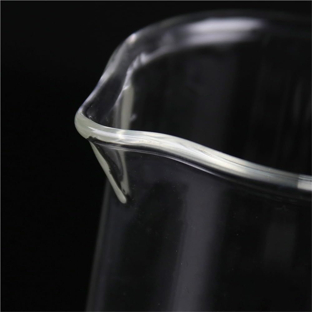 Vaso de precipitados Transparente para Laboratorio de química, Capacidad de 50 ml, de Forma Baja, de Vidrio Transparente Espesado con Pico, 1 Unidad