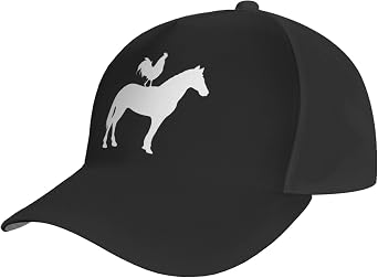 Adjustable Trucker Golf Cap Breathable Horse and Rooster Baseball Cap