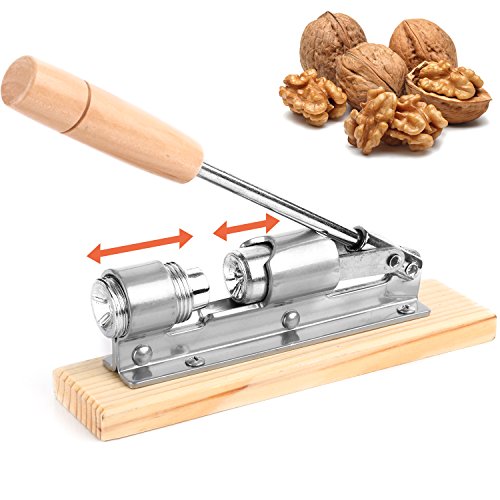 Anwenk Nutcracker Heavy Duty Nut cracker Pecan Cracker Walnut Cracker Plier Opener Tool Desktop Wood Base & Handle (Updated) - Thumbnail 3