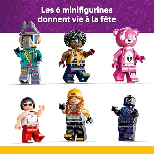 LEGO Fortnite La Bamboche - Jeu Interactif avec Maquette de Parc d'Attractions - 6 Minifigurines - Décoration de Chambre d'enfant - Cadeau Gaming pour Garçon, Fille dès 12 Ans ou Fan 77082