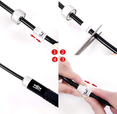 Miniatura 5 de Quick Fit Juego de 2 cuerdas de saltar con peso (1 libra) con cuerda de saltar sin peso, accesorio de ejercicio portátil para cardio, HIIT,