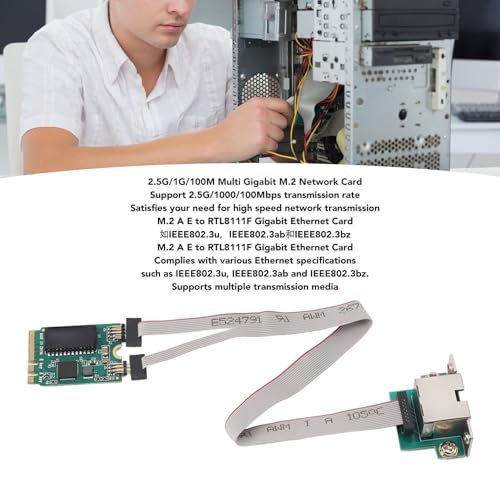 Tarjeta de Red Ethernet M.2 2.5G Gigabit RTL8111F, 2.5G/1000/100 Mbps, RJ45, para Escritorios y Servidores miniatura 2