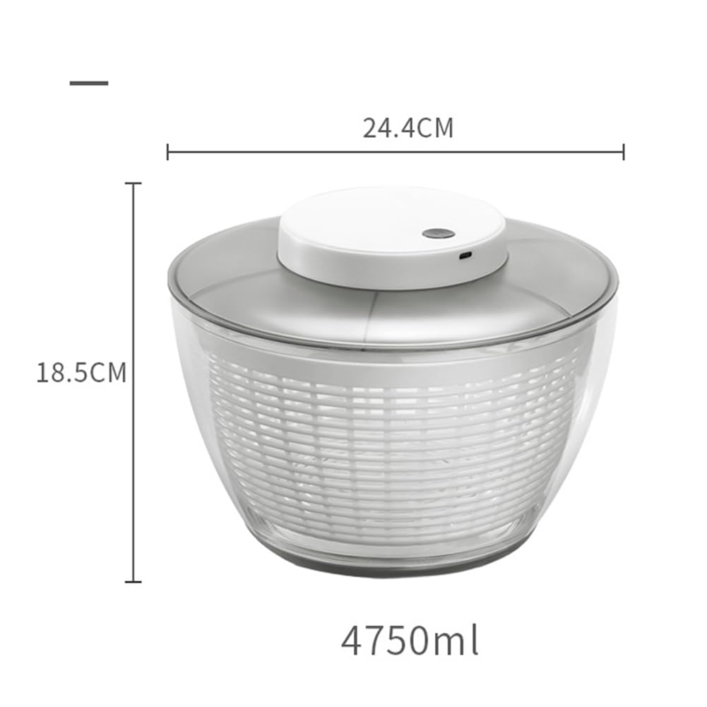 Centrifugador eléctrico de ensalada, secador de lechuga recargable por USB, deshidratador de frutas y verduras, perfecto para ensaladas, lechuga, frutas y verduras