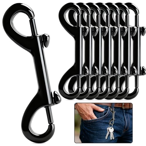 NOVWANG 8PCS Double Ended Snaps, 3.5 Inch Zinc Alloy Double Sided Clips Heavy Duty Trigger Snap for Pet Dog Leash Water Bucket Hooks Key Holder Carabiner Home Farm Hammocks Bolt Snap