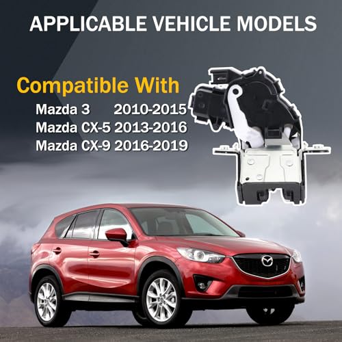 Image of Tailgate Door Lock Actuator, Rear Liftgate Latch Compatible with 2010-2015 Mazda 3, 2013-2016 Mazda CX-5, 2016-2019 Mazda CX-9, Replaces G33M-62-310