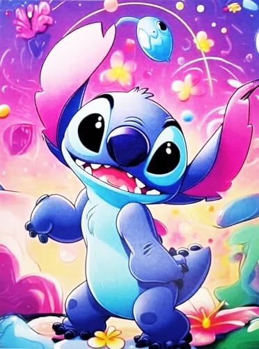 Disney Poster mural décoratif série Cartoon Lilo et Stitch Impression sur papier couché 40 x 30 cm sans cadre