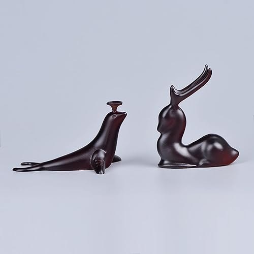 Miniatura 5 de AOBRICON Esfera de cristal de resina imitación madera león mar caracol ciervos soporte bola base decoración del hogar adornos lindo animal soporte