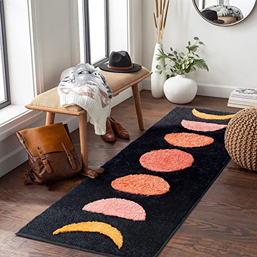 Rora Boho Bathroom Rugs Runner 20X60 Long Non Slip Bohemia Large Washable Black Bath Mat Water Absorbent #TOP5