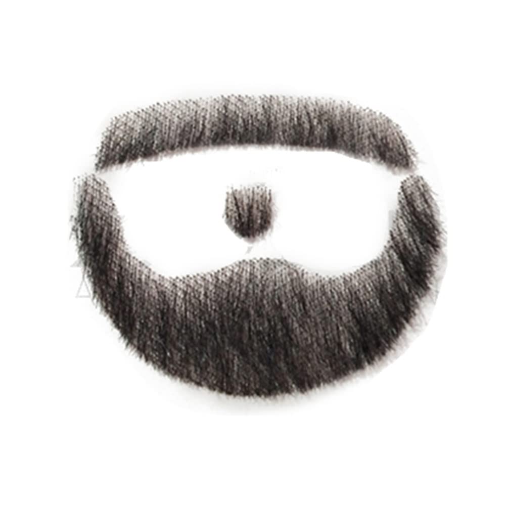 Remeehi Naturale Nero Barba Dei Capelli Umani Del Merletto Fatti A Mano Baffi Del Viso Costume