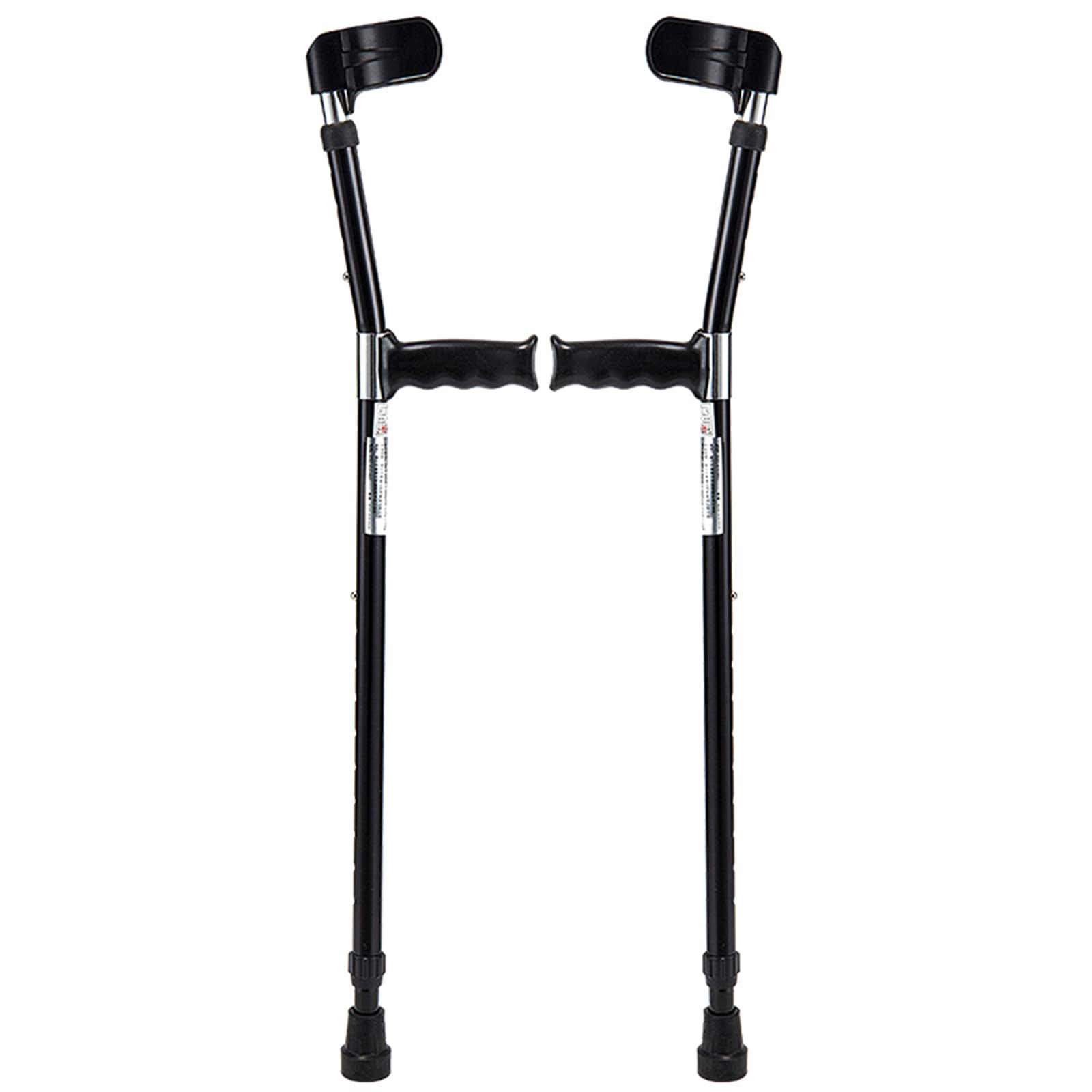 Aluminiowe podramiona dla dorosłych, regulowane kule na łokciach, ergonomiczne uchwyty dla osób starszych, niepełnosprawnych i niepełnosprawnych, nośność 220 kg, czarne