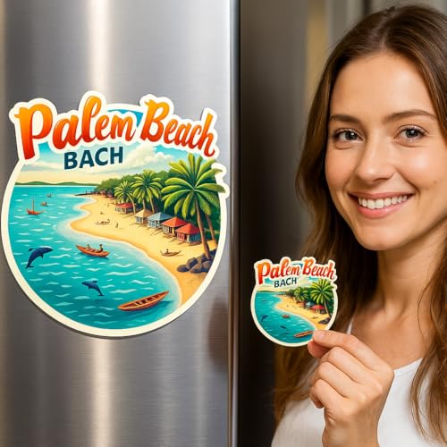 Image of Naxon Palolem Beach Goa Theme Souvenir Wooden Refrigerator Stylish Fridge Magnet - Travel Collectible Gift | Fridge Decoration Magnet for Kitchen & Home Decor | Size 3x3 Inches | Pack of 1