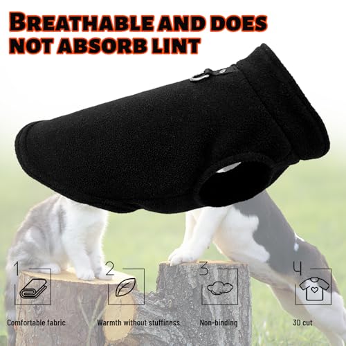 2 Stück Hundepullover Kleine Hunde, yisight Hundemantel, Hundebekleidung & Zubehör, Hundemantel für Kleine Hunde, (S-Code) Schwarz und Rot, Haustierbekleidung