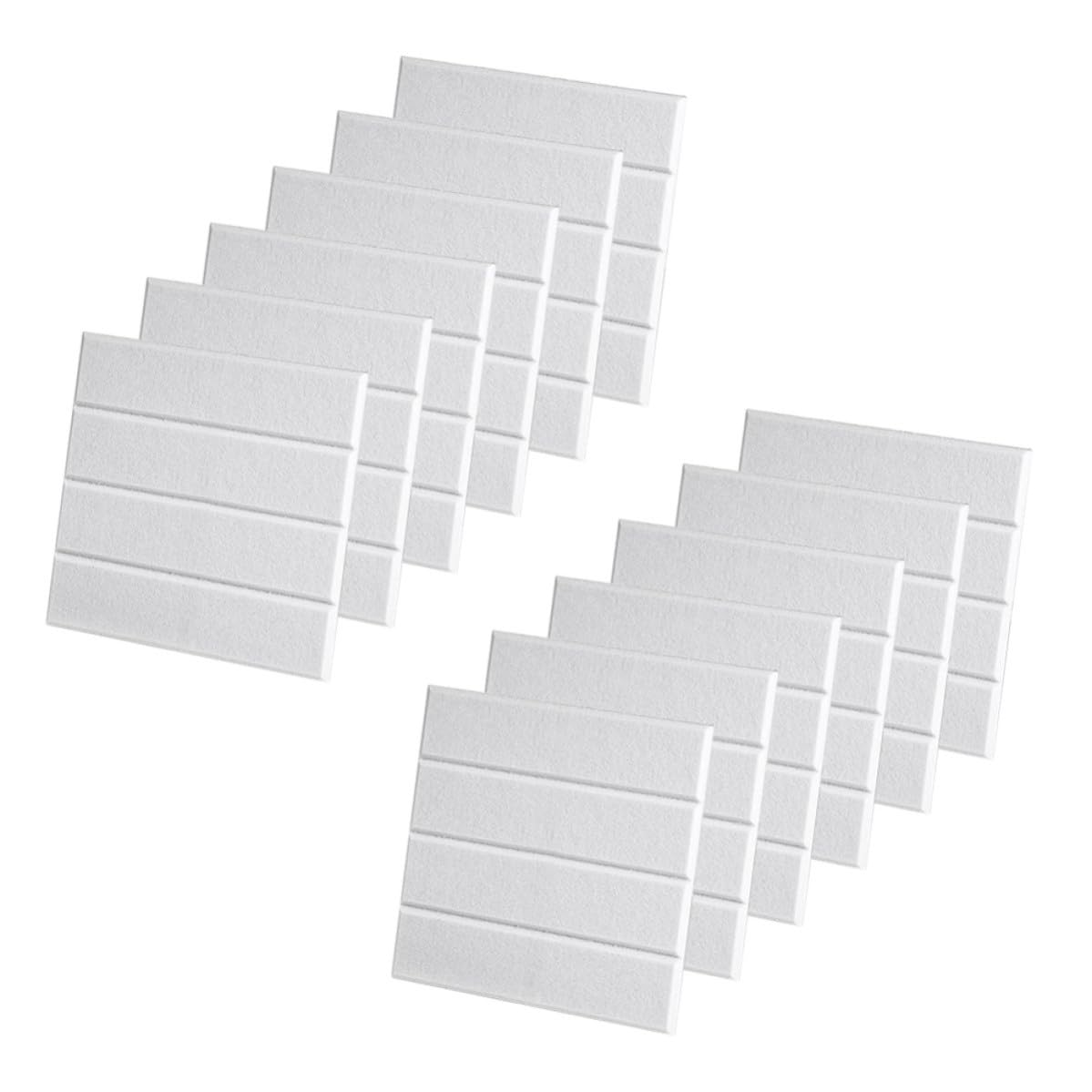 12 Piezas Paneles Acústicos Decorativos Blancos 30x30cm de Fibra