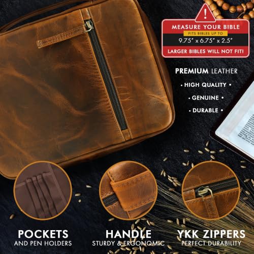 ELIZO Full Grain Leather Bible Cover