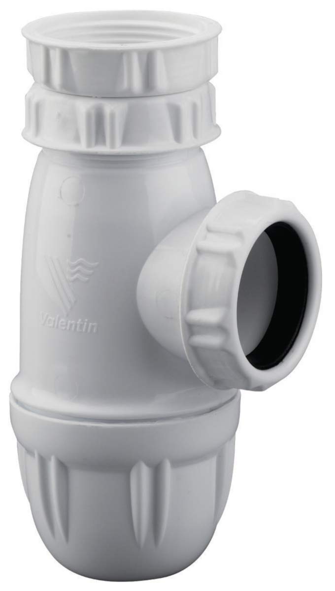 siphon d'évier - culot démontable - 40 x 49 - réglable - plastique - blanc - valentin 75030000100