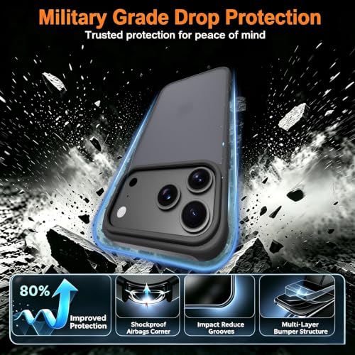 Image of iPhone 18 pro max /17 pro max Case,Translucent Matte(Black)