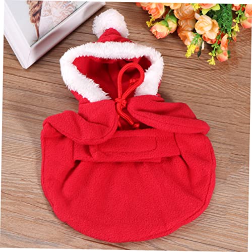 Capa y gorro navideño para perro rojo LIOOBO miniatura 4