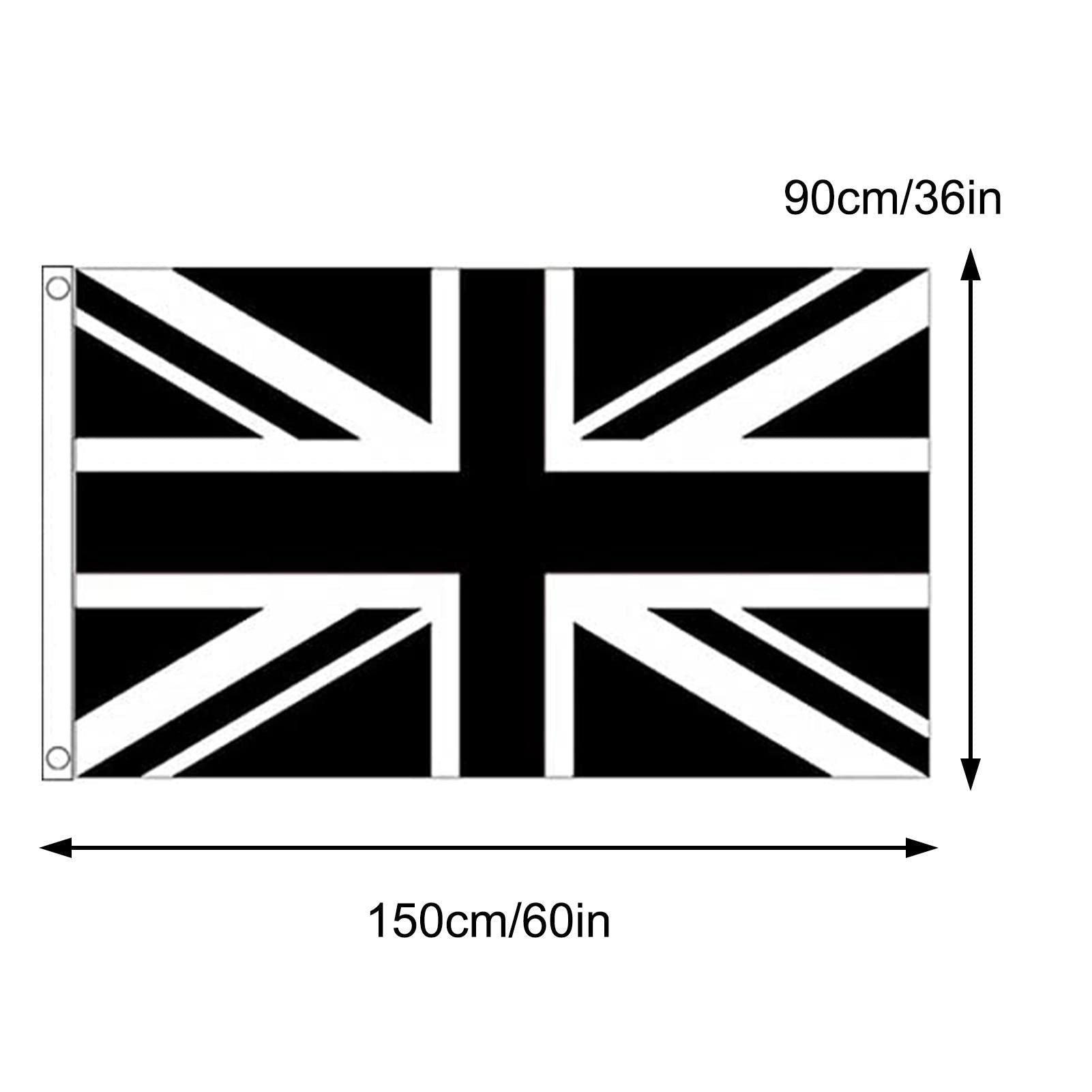 Amazon.co.jp: LUNAMY 5 Pcs 黒と白の英国旗 | 3 x 5 フィート
