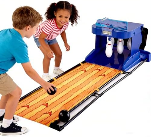 Indoor Bowling Alley Game with LED Scoreboard, Automatic Reset, Sound & Light Effects - Foldable Family Fun for Kids & Adults, Perfect Home Entertainment