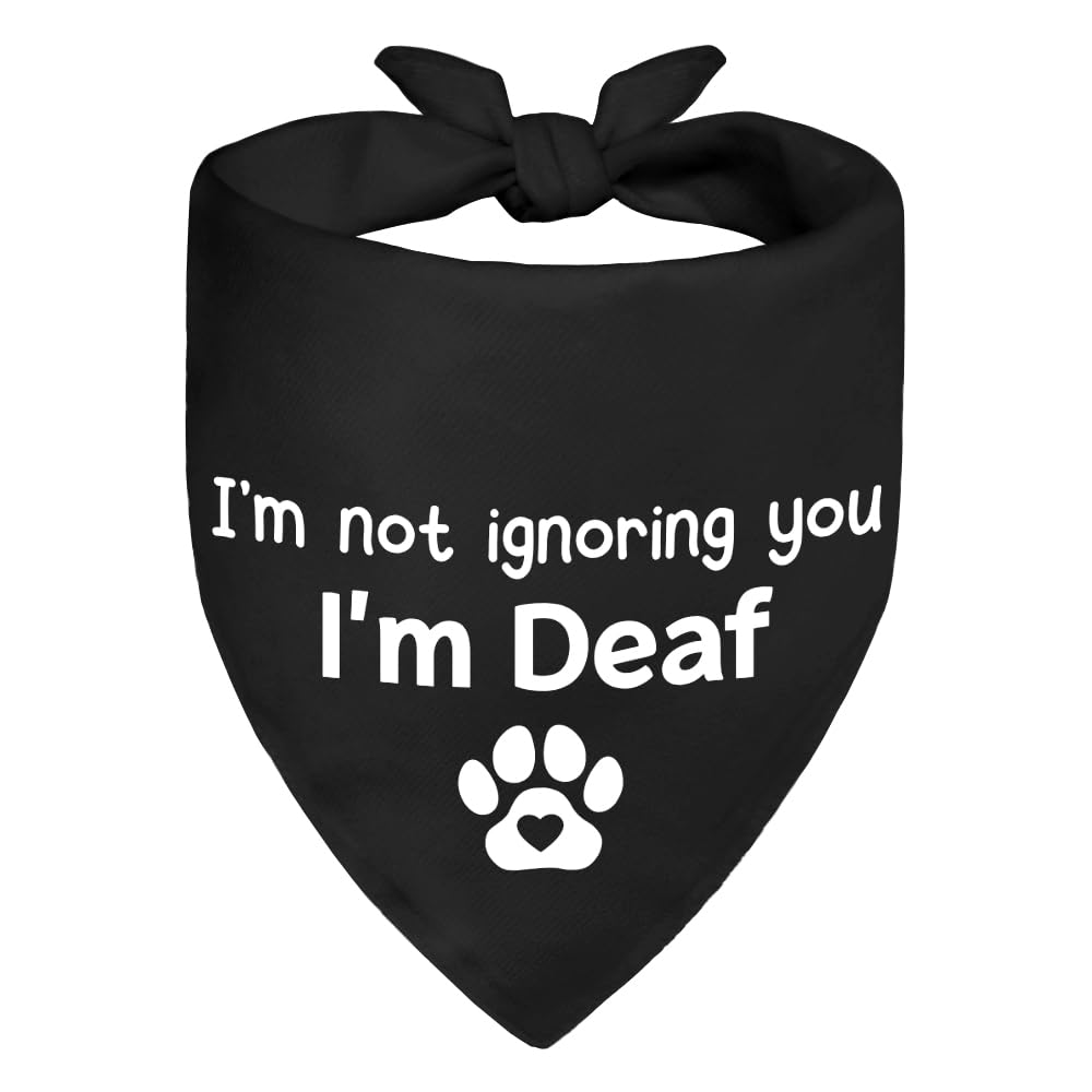 Bandana pour animal de compagnie sourd foulard noir alerte médicale pour chiot