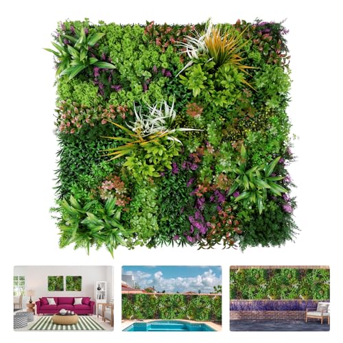 FOSZMAC 1PC 40'x 40' Artificial Grass for Wall, 3D Faux Boxwood Hedge Panels Green Wall Decor, Greenery Grass Wall Backdrop Panels for Indoor Outdoor Garden Backyard Ivy Privacy Fence Covering