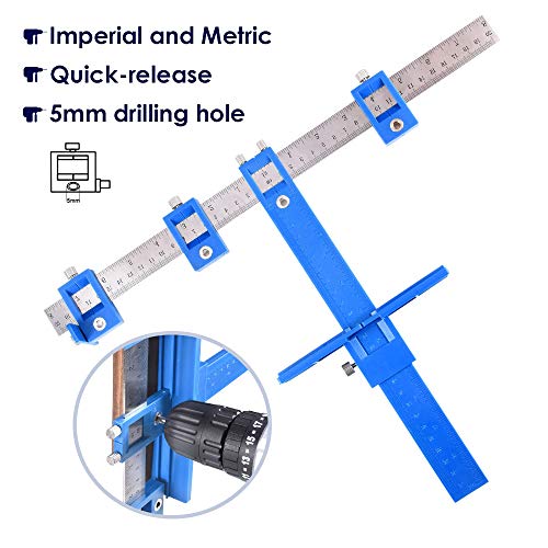 Adjustable Punch Locator Drill Guide Sleeve Cabinet Hardware Jig Template Wood Drilling Dowelling