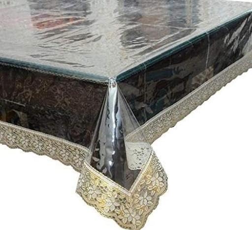 Image of Transparent PVC Dining Table Cover, 60 x 90 Inches